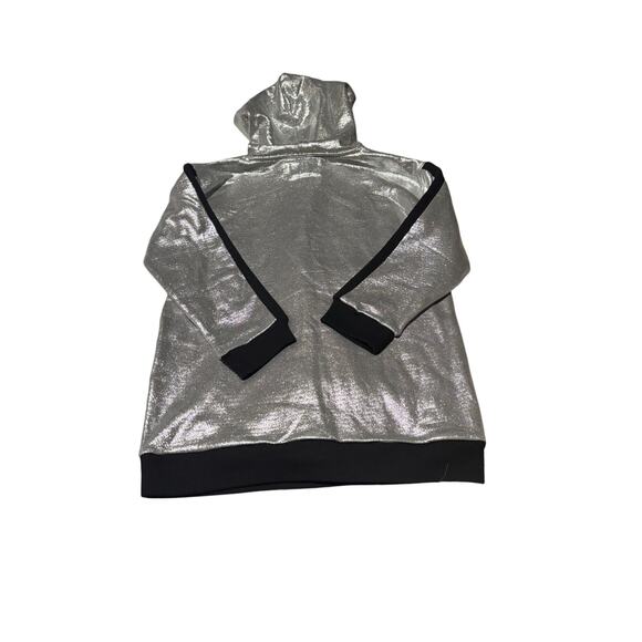 Wonder Nation M 7/8 silver black shimmer hooded sweatshirt nwot like new - Picture 7 of 8